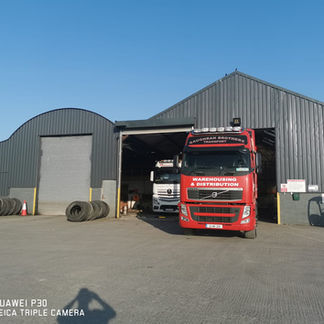 Red truck with 